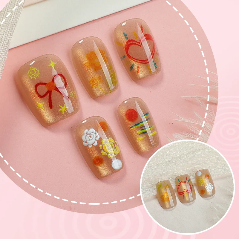Künstlerisches dekoratives Press-On-Nagelkunstset