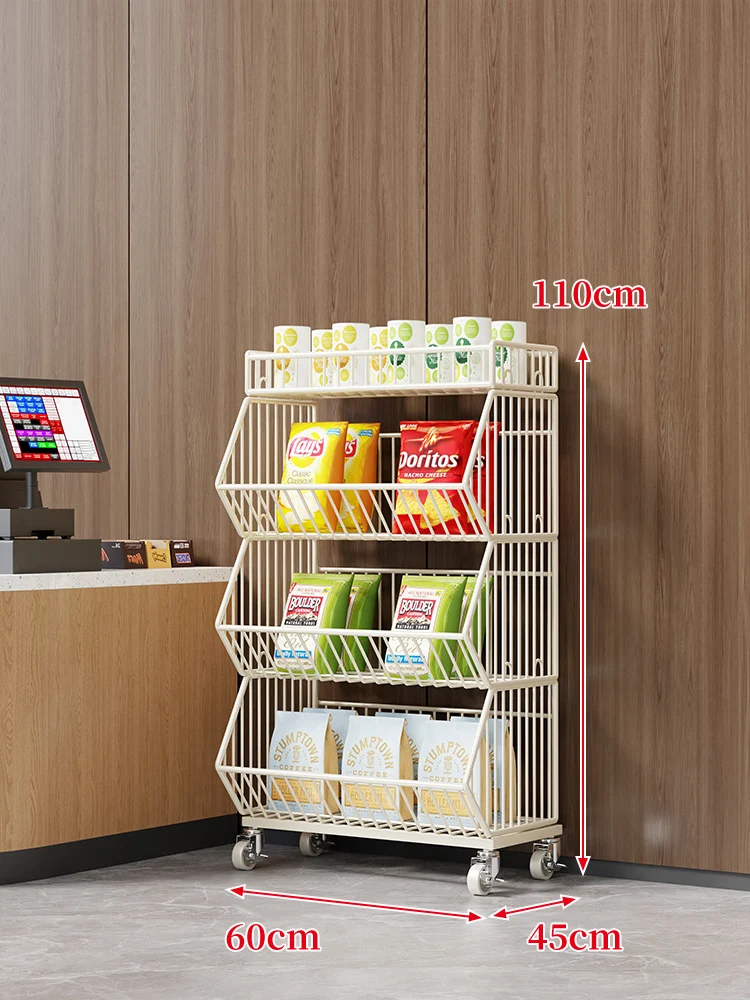 Drei-Stufiger Mobiler Drahtkorb-Organizer-Wagen
