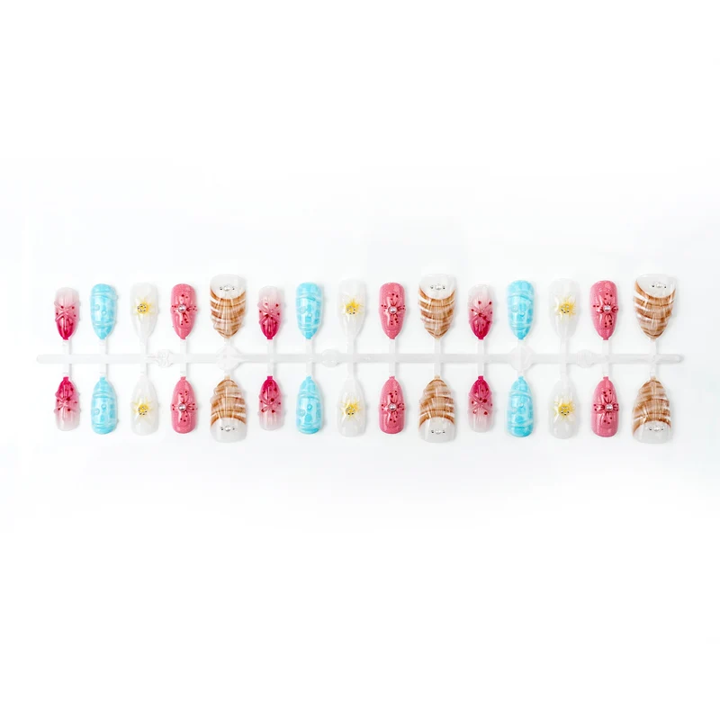 Künstlerisches 3D-Blumen-Aufkleber-Nagelset