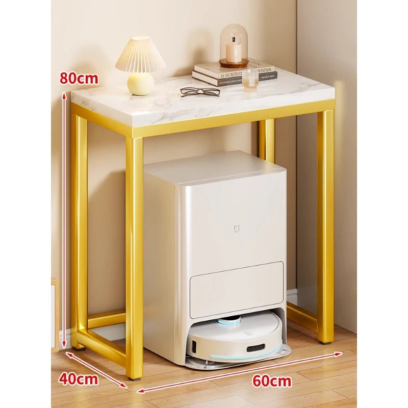 Marmor-Top-Gold-Metall-Konsole für Robotervakuum-Dock und Eingangsorganisator