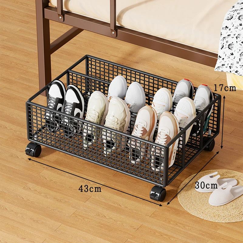 Niedrigprofil-Metallgitter-Unterbett-Schuhspeicher-Schublade mit herausnehmbaren Trennwänden