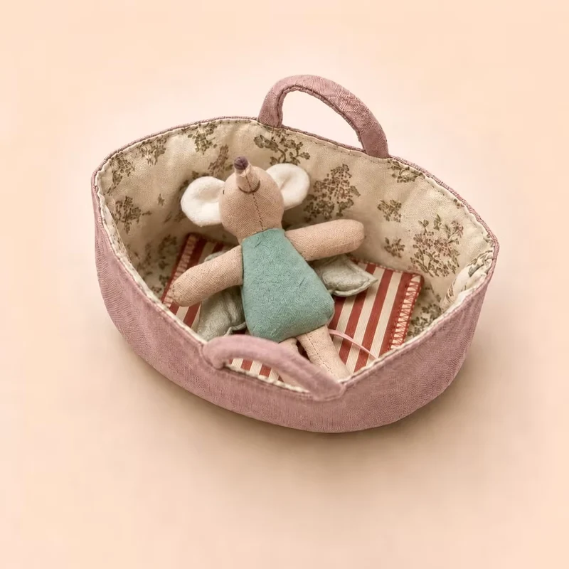 Stoffe Kinderzimmer Aufbewahrungskorb mit gepolsterten Griffen und floral gefüttertem Innenraum
