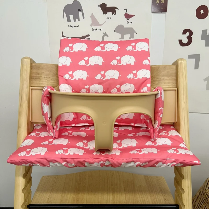 Polster-Set für Hochstuhl für Babys mit abnehmbarem Teddy-Applikation