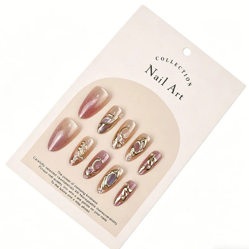 Künstlerisches, floral verziertes Press-On-Nagelset
