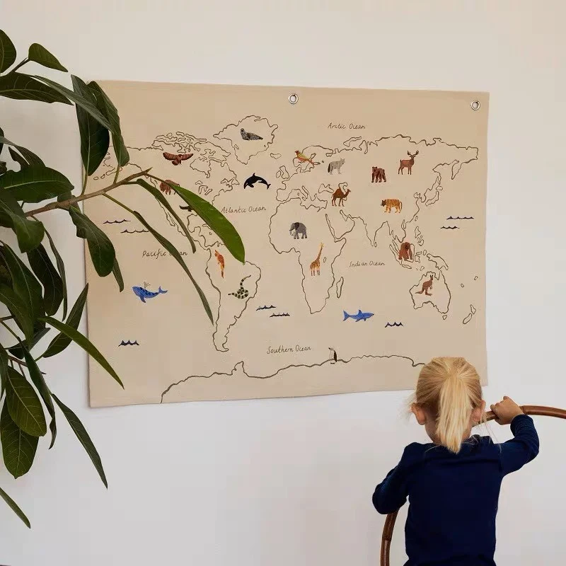 Bildung Alphabet Stoff Wandteppich