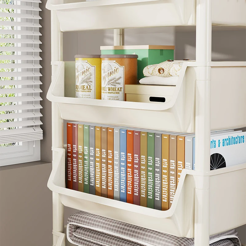 Kompakte Zwei-Ebenen Roll-Werkstattwagen mit tiefen abnehmbaren Plastikbehältern