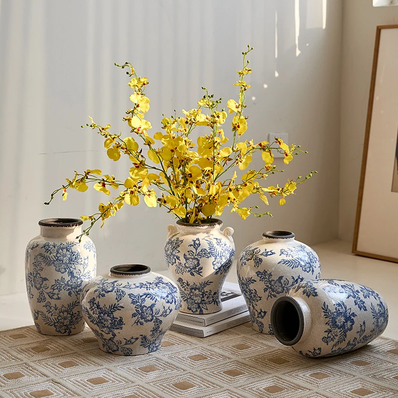 Blumenmuster dekorative Keramikvase