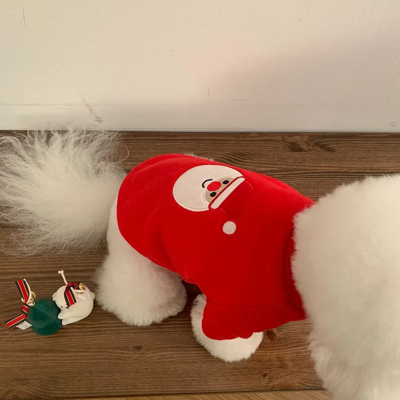 Klein Hund Plüsch-Futter Weihnachtsembrodiertes Weihnachtsbaum Sweatshirt