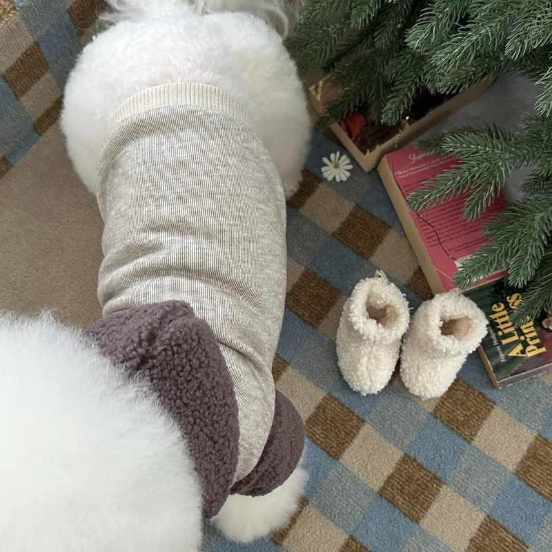 Sherpa-futterted Hoodie Hundepullover mit abnehmbaren Plüsch-Stiefeln