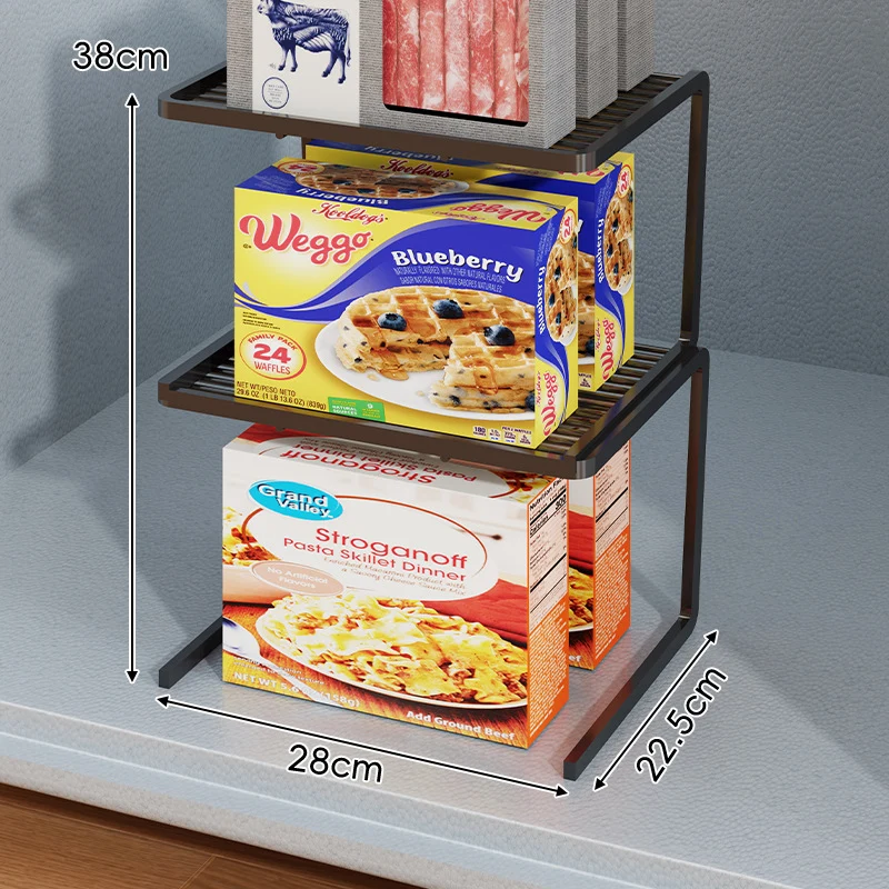 Kompakter dreistufiger slatted Metall Theken-Pantry-Organizer