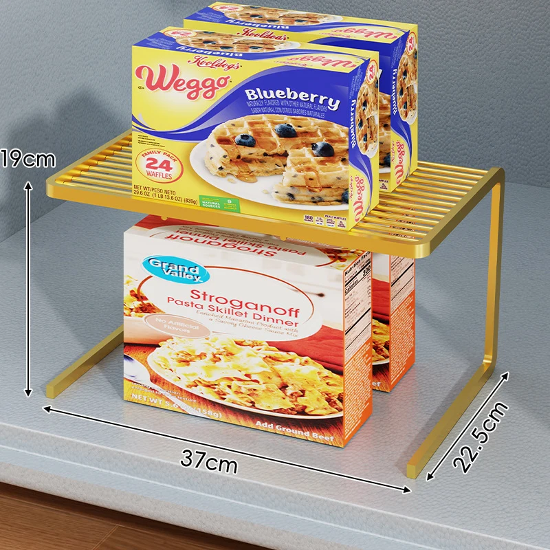 Kompakter dreistufiger slatted Metall Theken-Pantry-Organizer