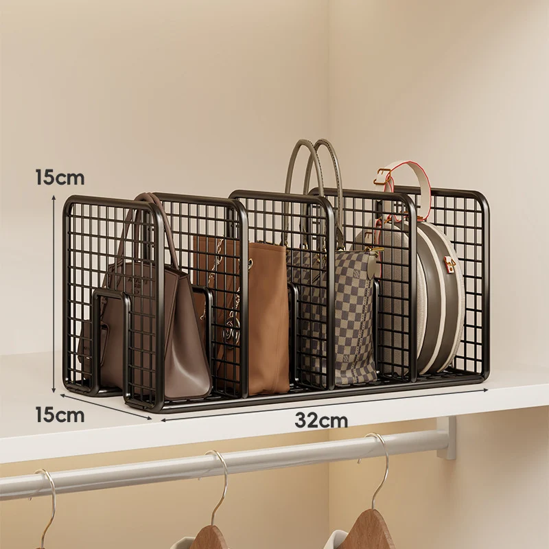 Verstellbarer Drahtgitterregal-Trenner und Handtaschen-Organizer