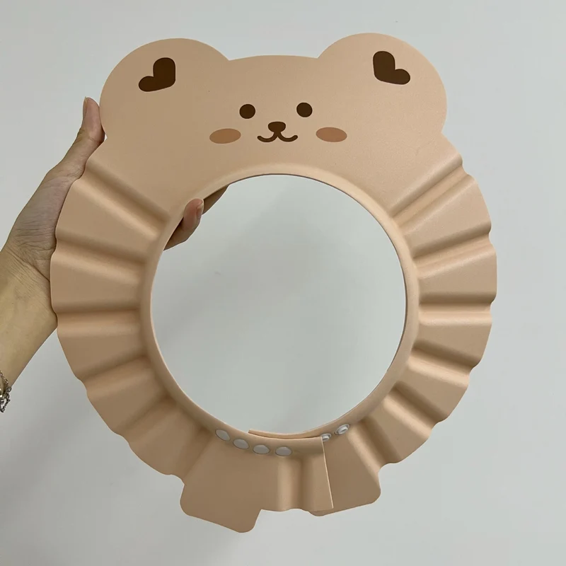 Baby-Bad Duschvisier mit verstellbarem Druckknopf und süßem Tier-Rüschendesign