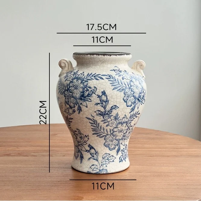 Vintage Floral Keramikvase