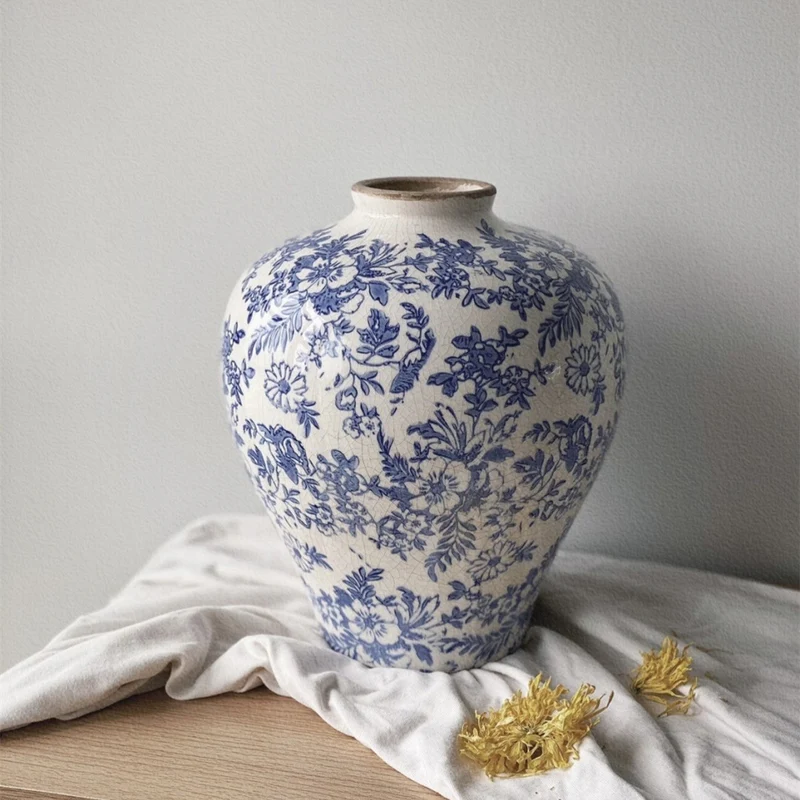 Vintage Floral Keramikvase