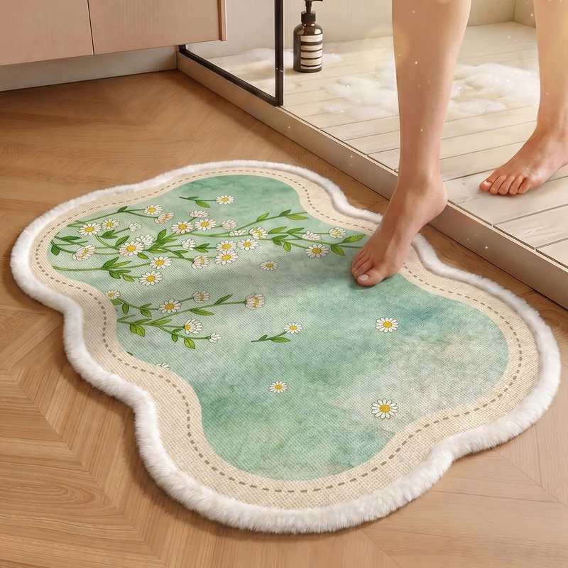 Floral gemusterter Badteppich