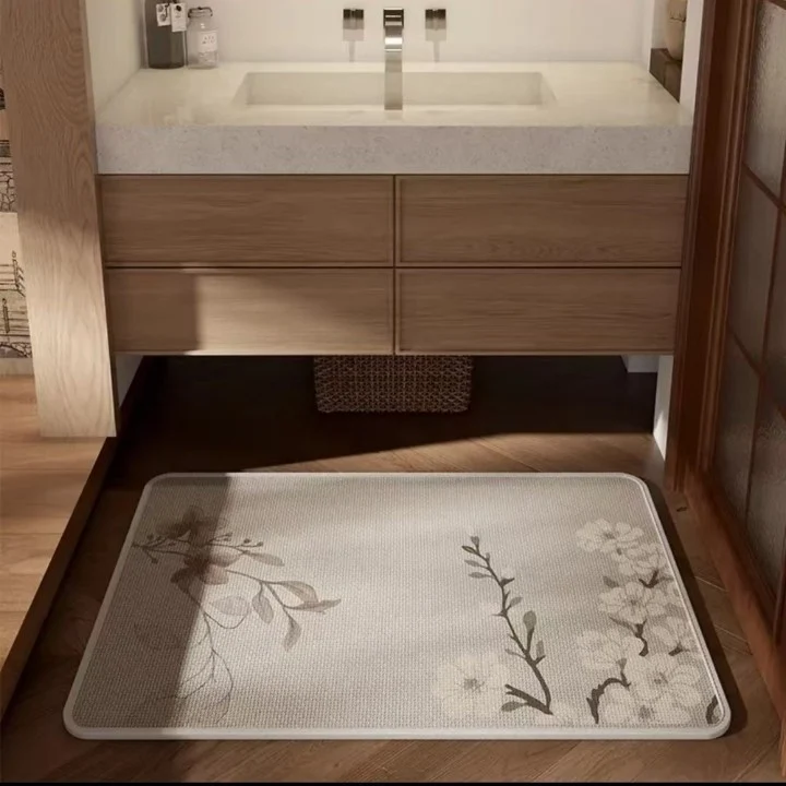 Strukturierter Floral Design Badezimmermatte
