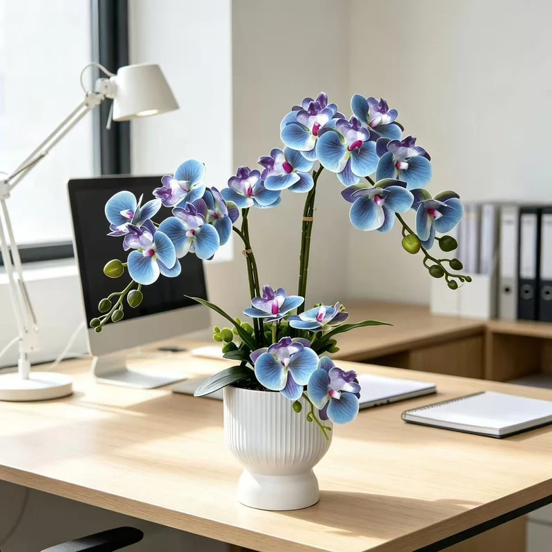 Lebensnahe Orchideenpflanzenarrangement für Tischdekoration