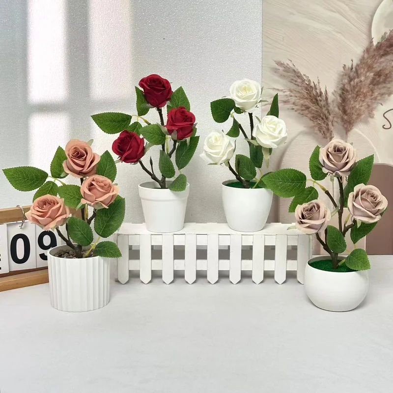 Realistische Künstliche Rosen Pflanzenarrangement