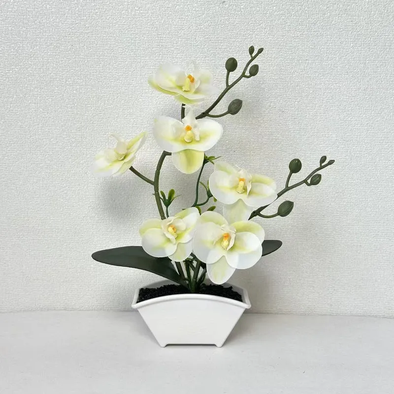 Realistische Dekorative Orchideen Pflanzenanordnung