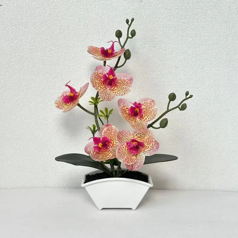 Realistische Dekorative Orchideen Pflanzenanordnung
