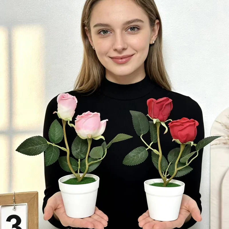 Realistische blühende Rosenarrangement