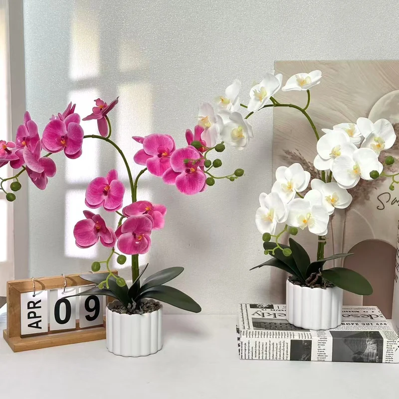 Realistische Künstliche Orchideenblumenanordnung für die Wohnkultur