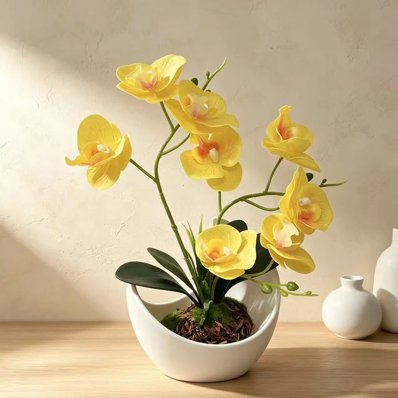 Premium Künstliches Orchideenpflanzenarrangement