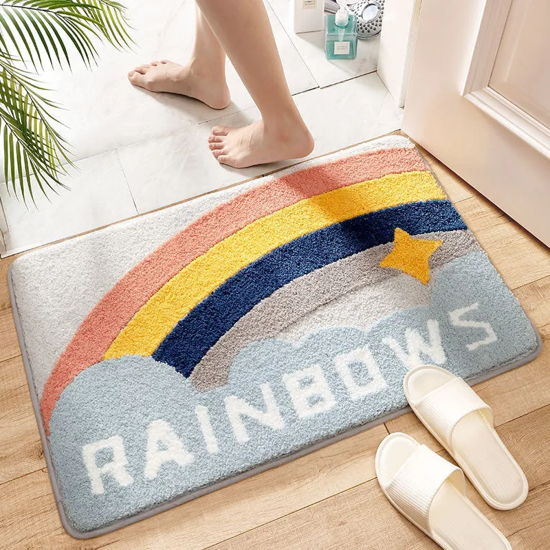 Verspielt Regenbogen Badmatte