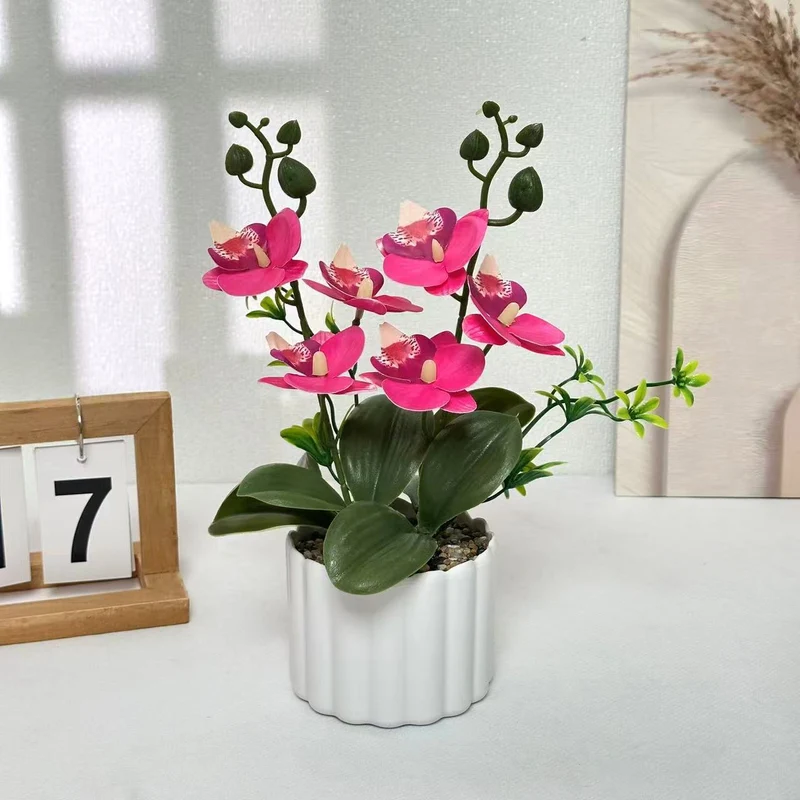Lebensechte künstliche Orchideenpflanzenanordnung für die Wohnraumpräsentation