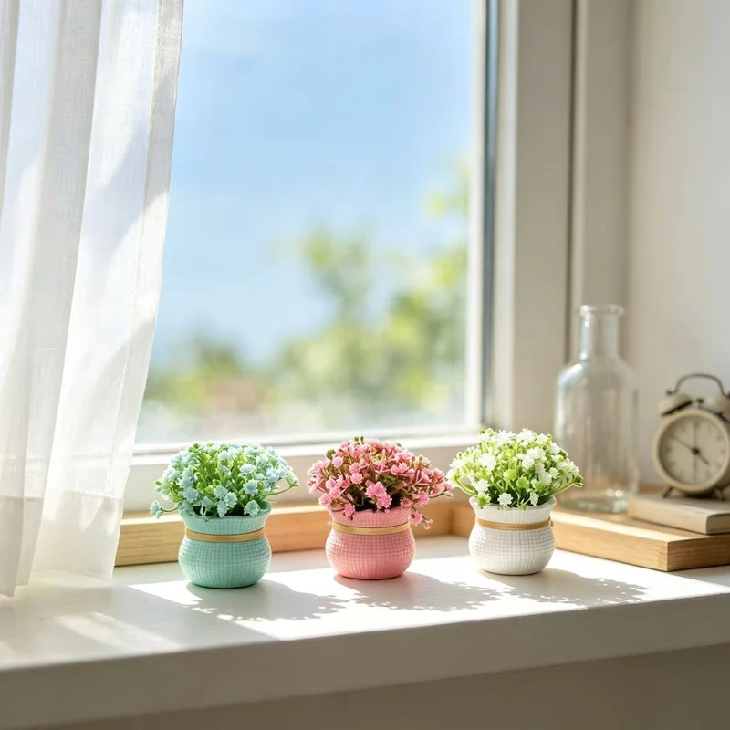 Dekorative Miniatur Kunstblumen Arrangement