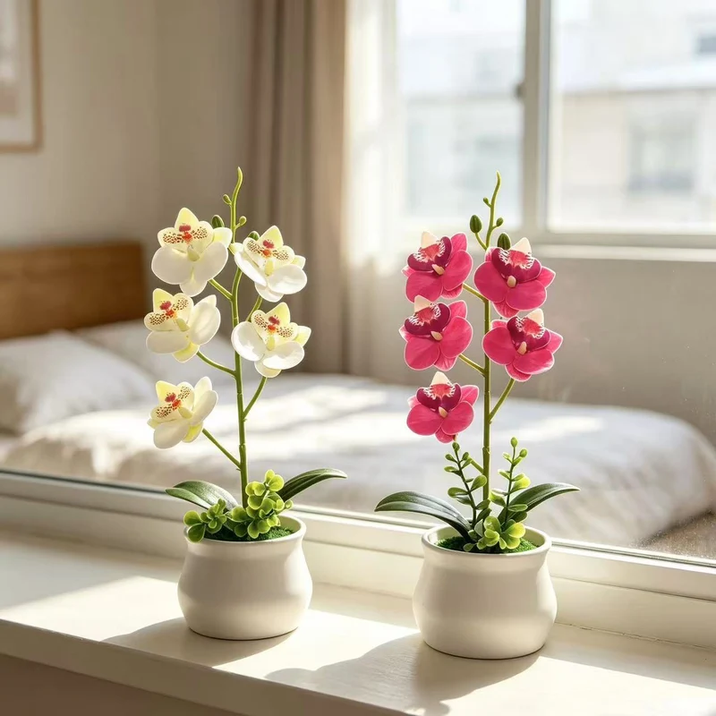 Künstliches Orchideenpflanzen-Arrangement 1790480695 für Wohnkultur und Präsentation
