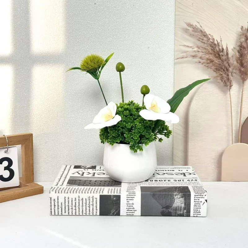 Elegante Faux-Orchideen-Blumenarrangement für die Wohnkultur