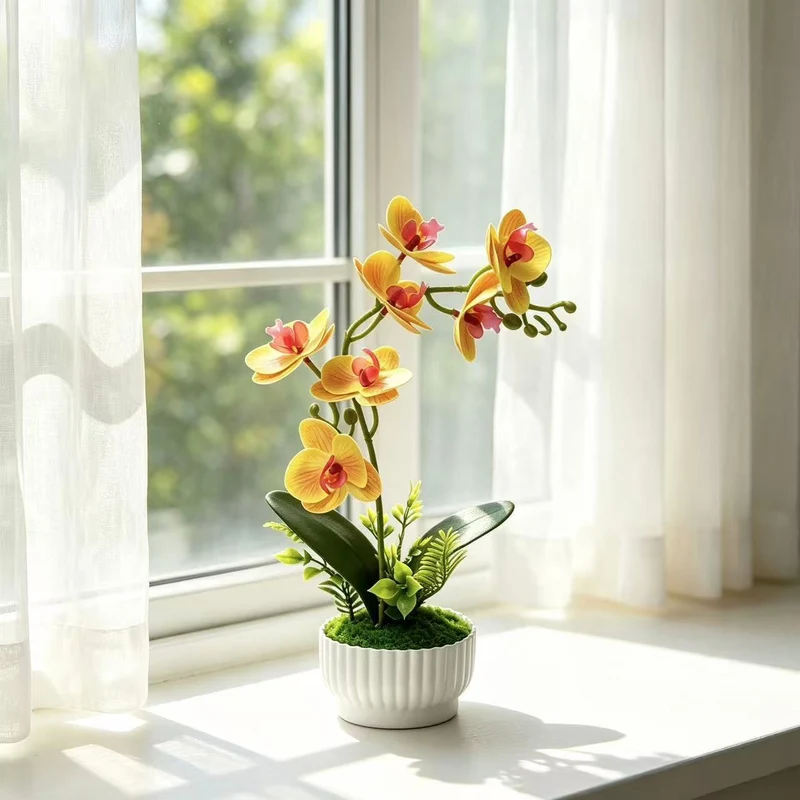 Elegante Faux-Orchideen-Anordnung für die Innendekoration