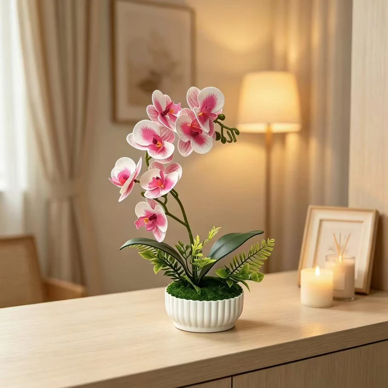 Elegante Faux-Orchideen-Anordnung für die Innendekoration