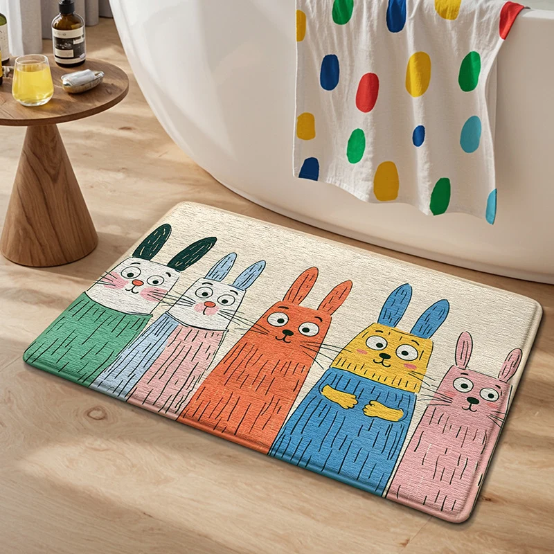 Niedlicher Hase-Themen-Badeteppich