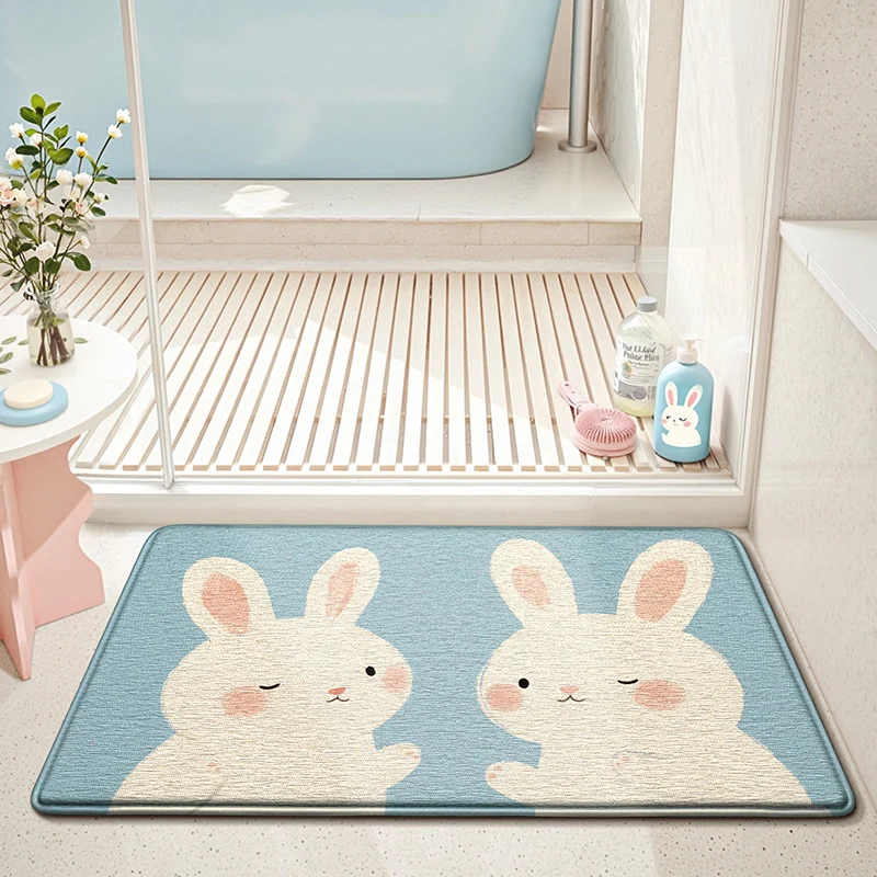 Niedlicher Hase-Themen-Badeteppich
