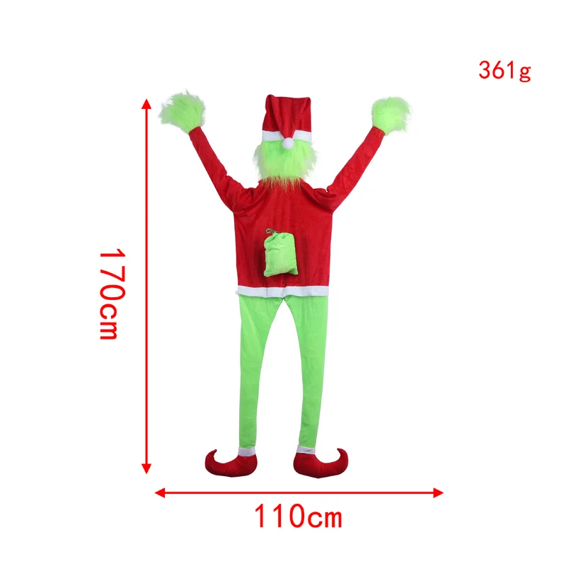 Lustiger Weihnachtsstrumpf mit Grinch-Motiv