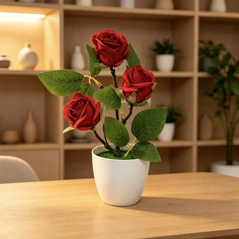 Elegante Künstliche Rosenpflanzenanordnung für die Wohnkultur