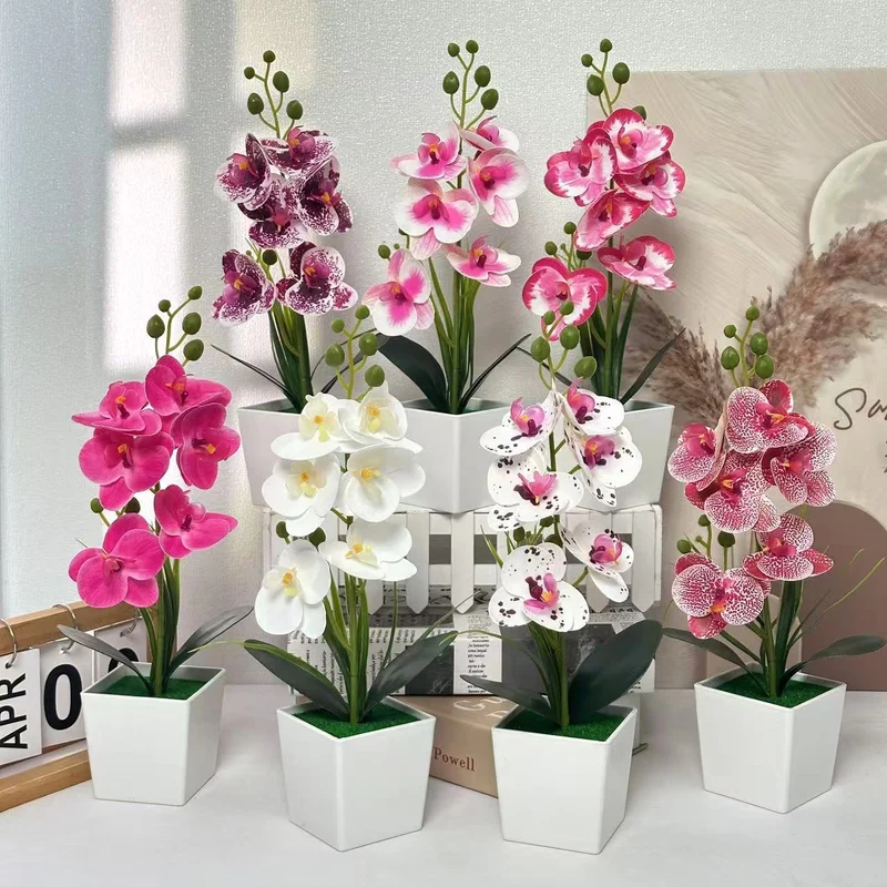 Elegante künstliche Orchideenpflanze für Tischdekoration Zuhause