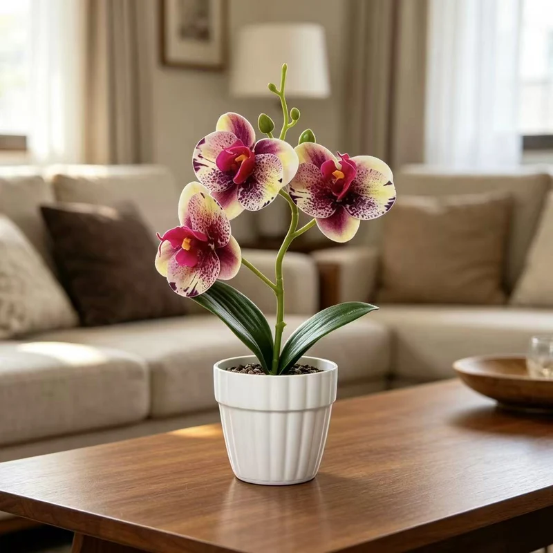 Dekorative Künstliche Orchideenarrangement für Dekorative Wohnraum Präsentation