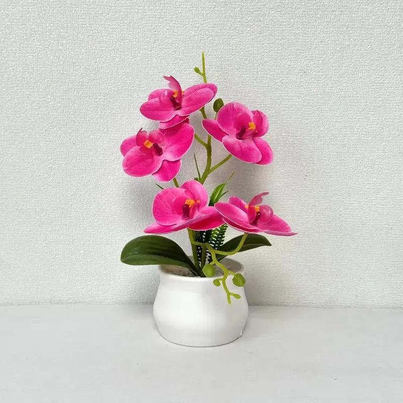 Elegante künstliche Orchideenpflanzenarrangement für die Wohnkultur