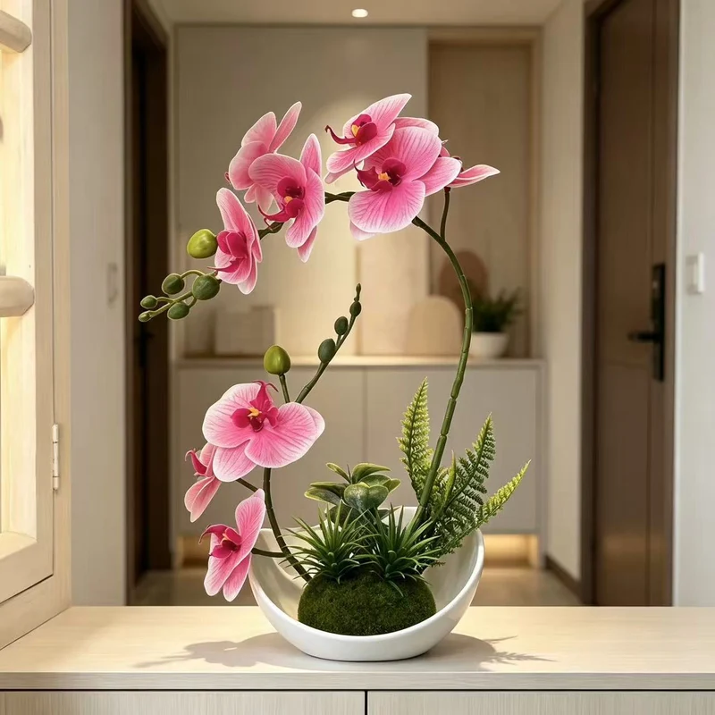 Elegante künstliche Orchideen-Blumenanzeige
