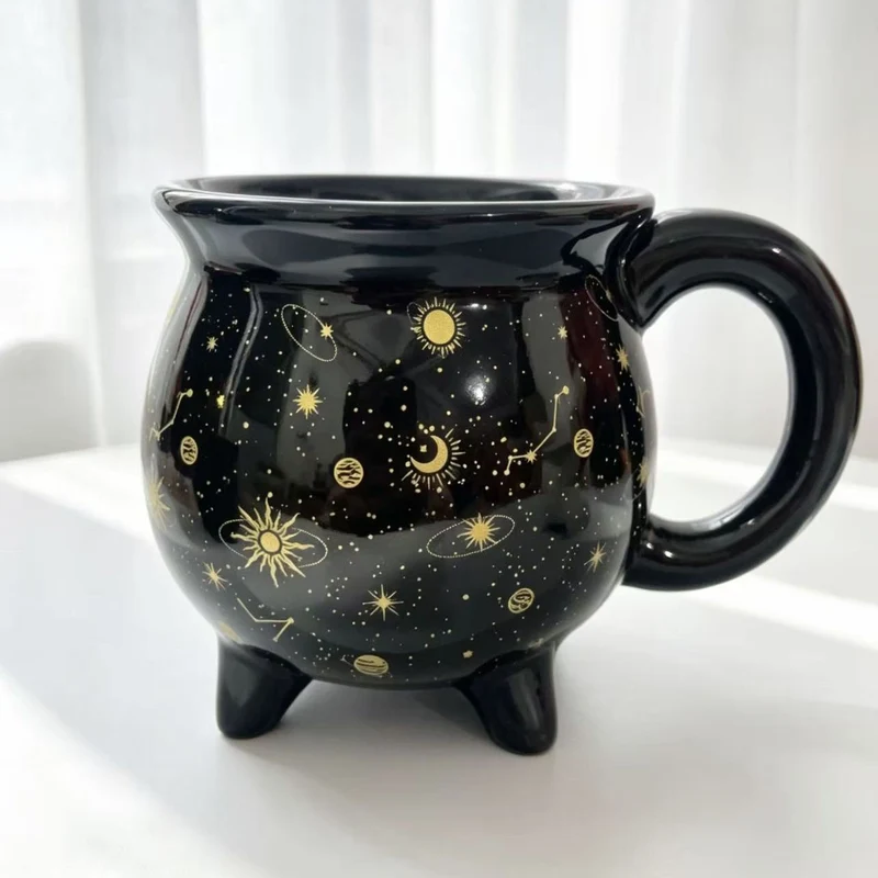 Keramik-Kesselbecher mit Sternen- und Planetendekor