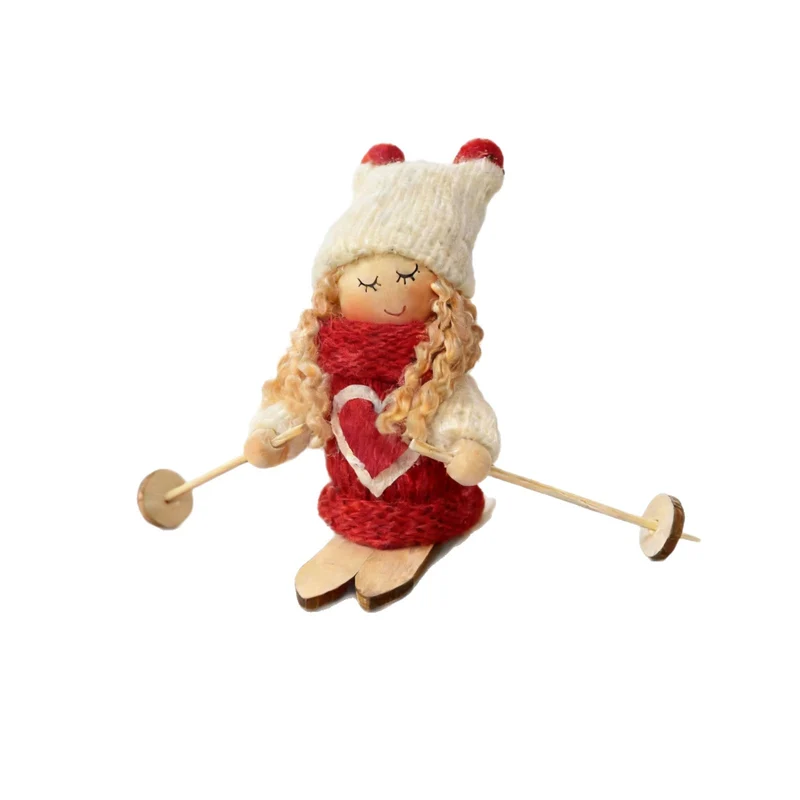Dekorative Weihnachtsmannfigur im Skistil