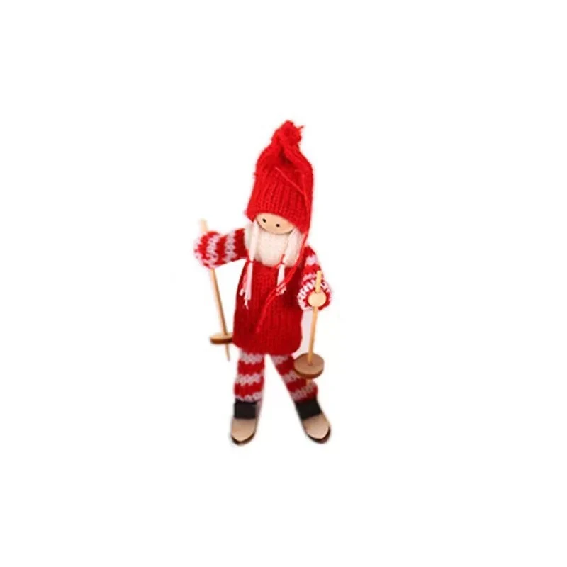 Dekorative Weihnachtsmannfigur im Skistil