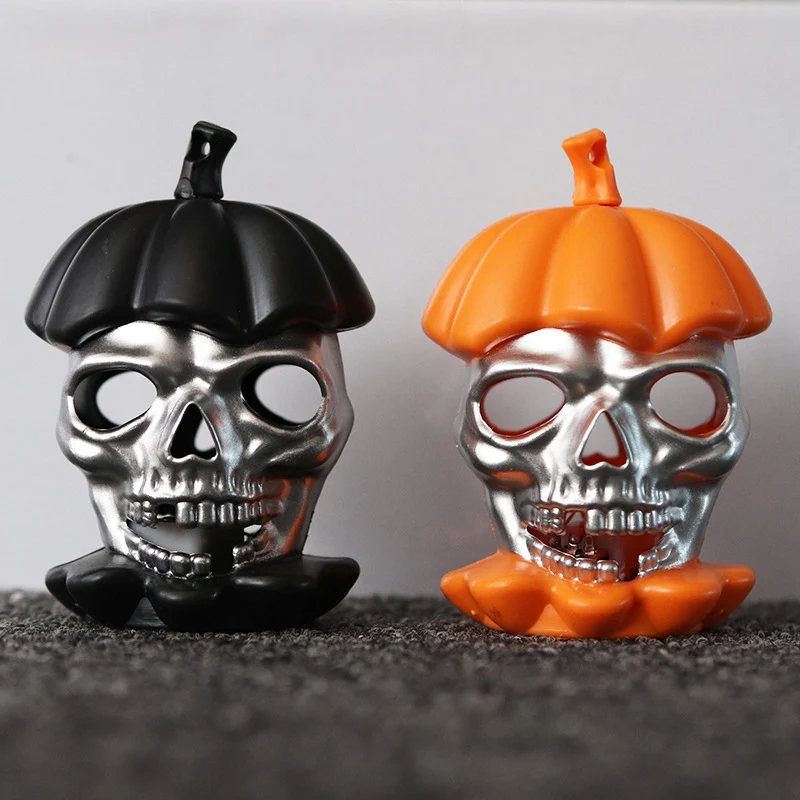 Halloween Dekorationsfigur Skull mit Kürbishut