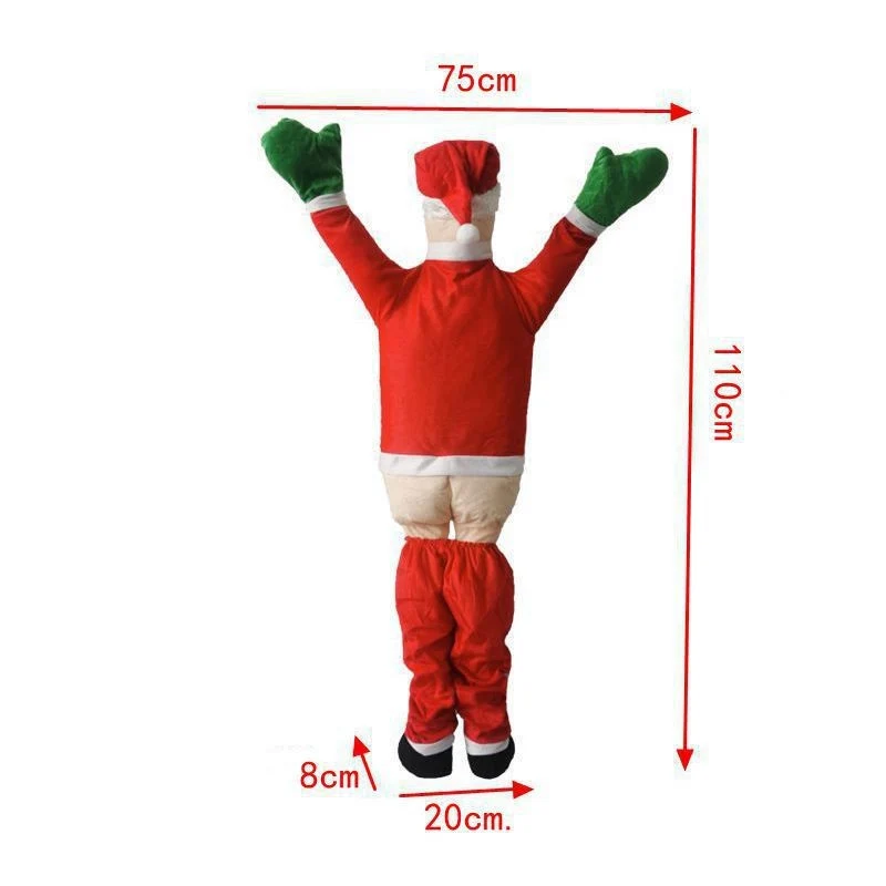 Dekorative Weihnachtsmann Türdeko mit Lichtern