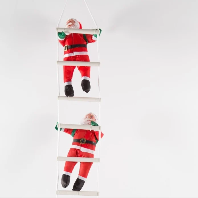Dekorative Weihnachtsmann Figuren mit Leiter