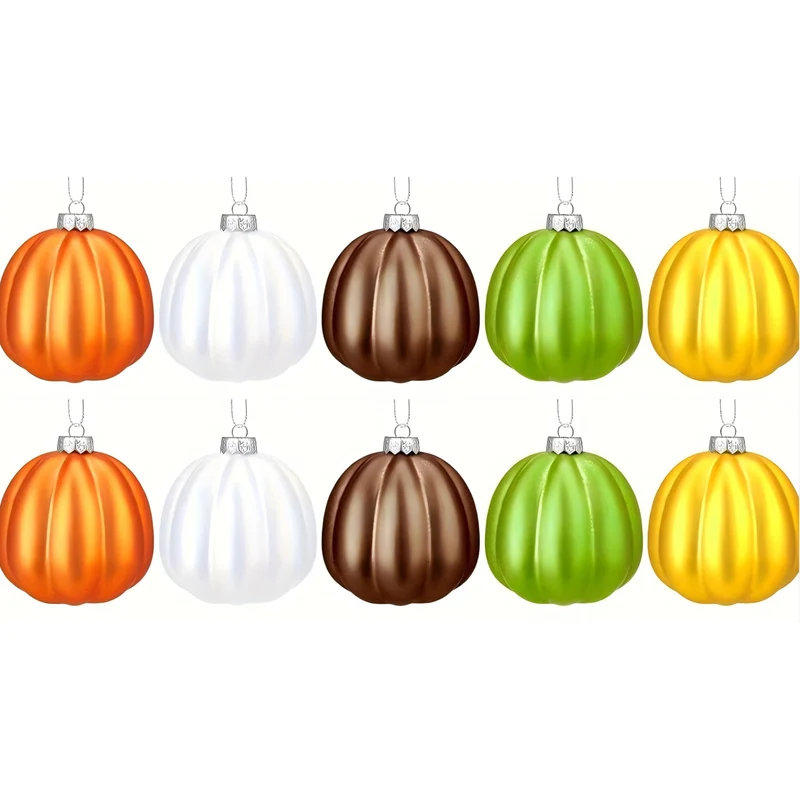 Hängende Weihnachtsanhänger im Kürbisglas-Design Ornament-Set